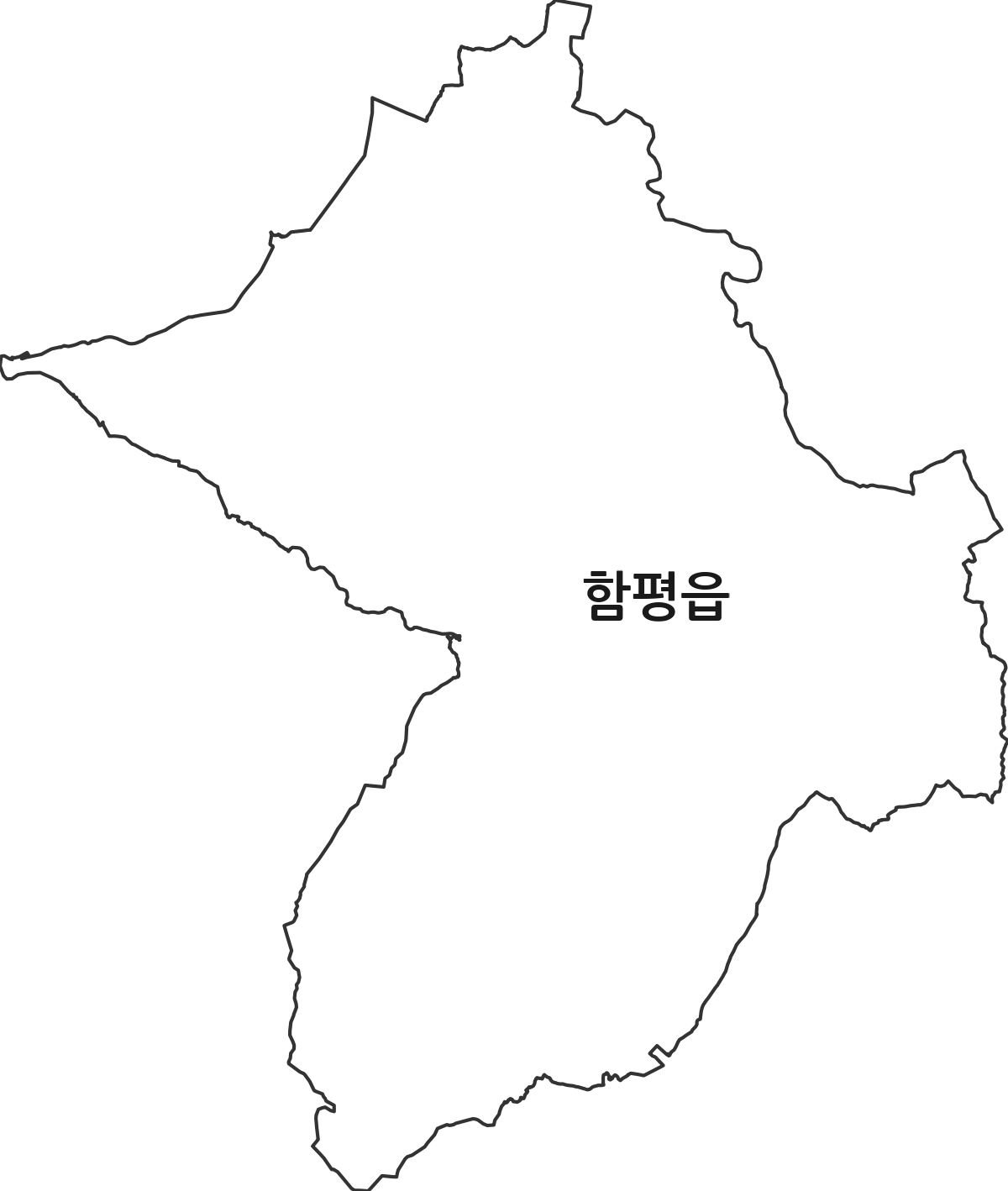 전라남도 함평군 함평읍 법정동 행정구역 경계 지도