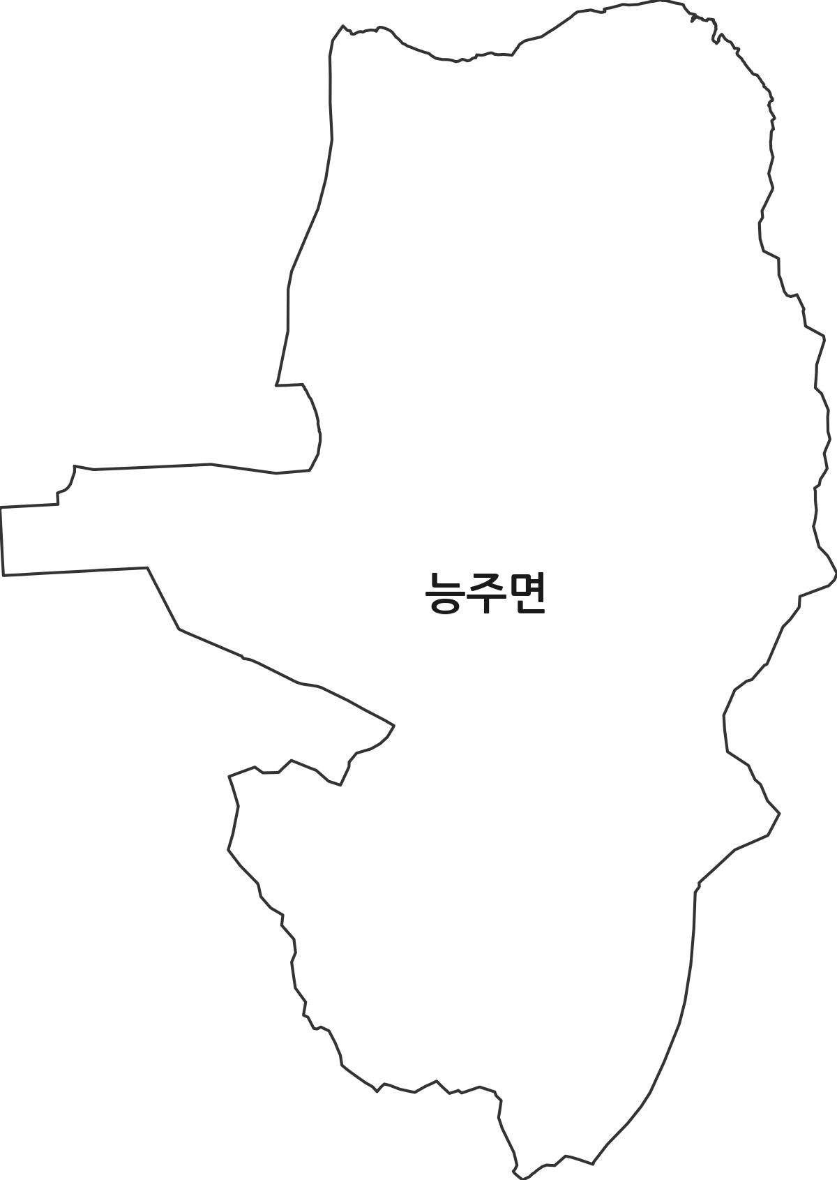 전라남도 화순군 능주면 행정동 행정구역 경계 지도