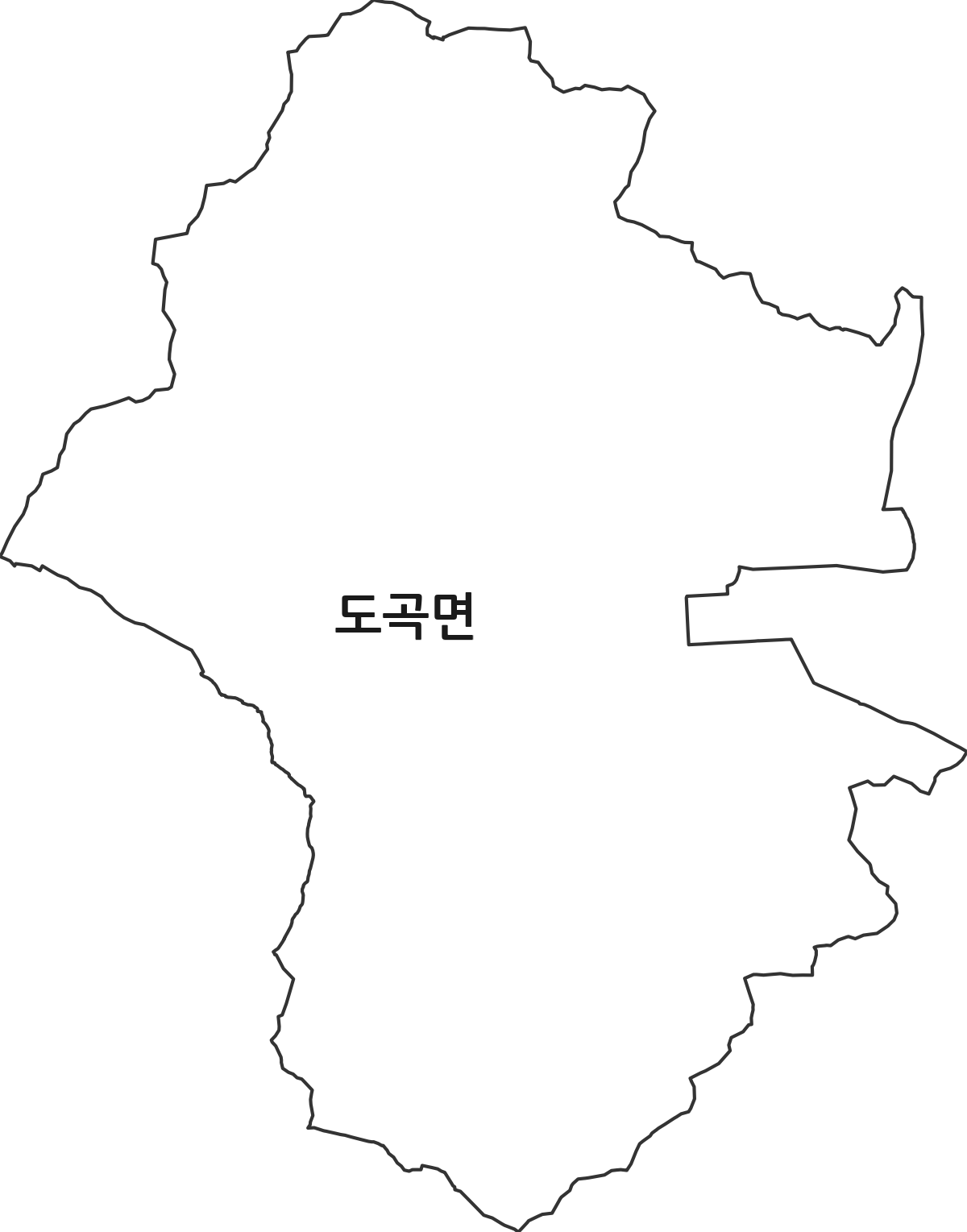 전라남도 화순군 도곡면 행정동 행정구역 경계 지도