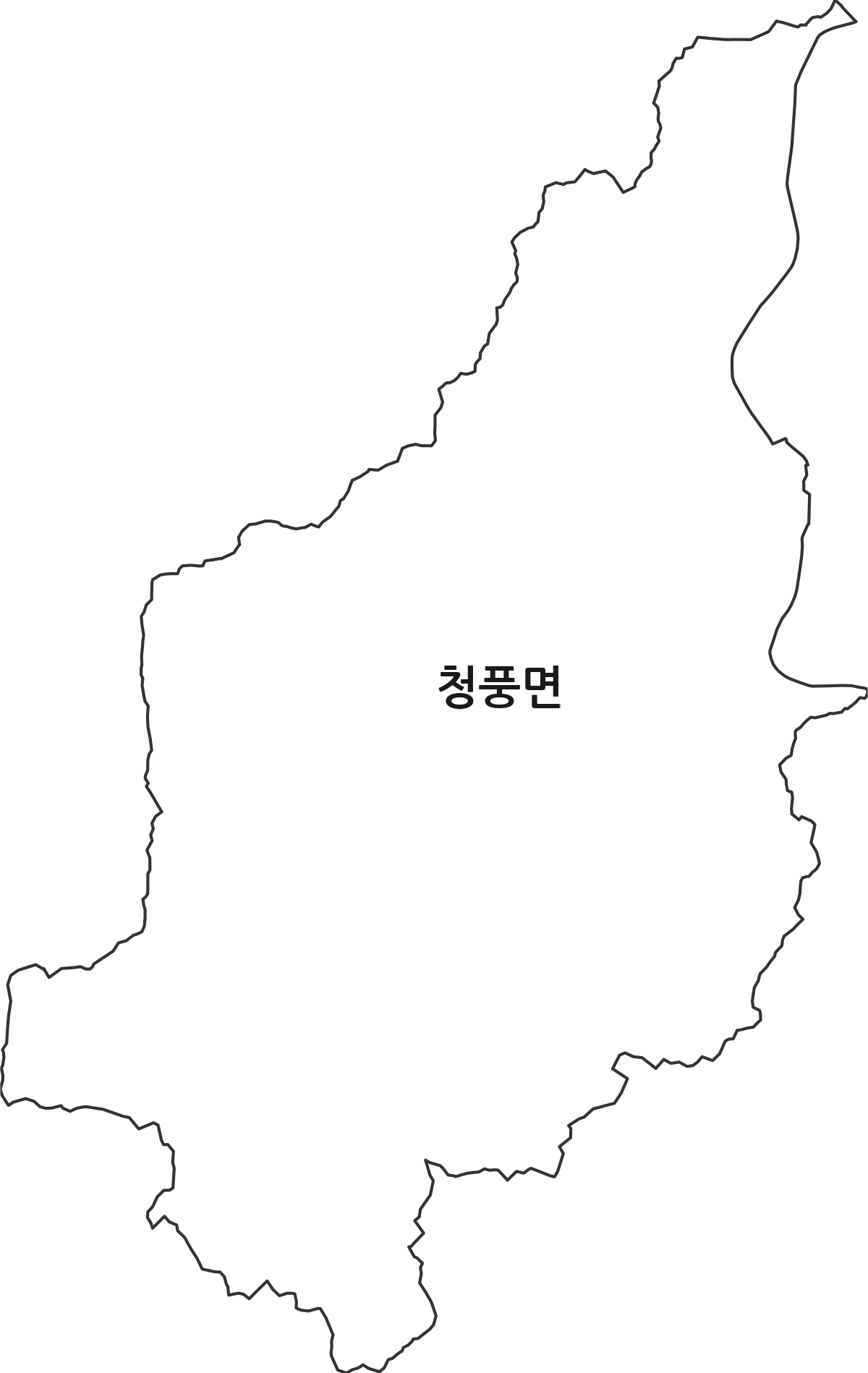 전라남도 화순군 청풍면 행정동 행정구역 경계 지도