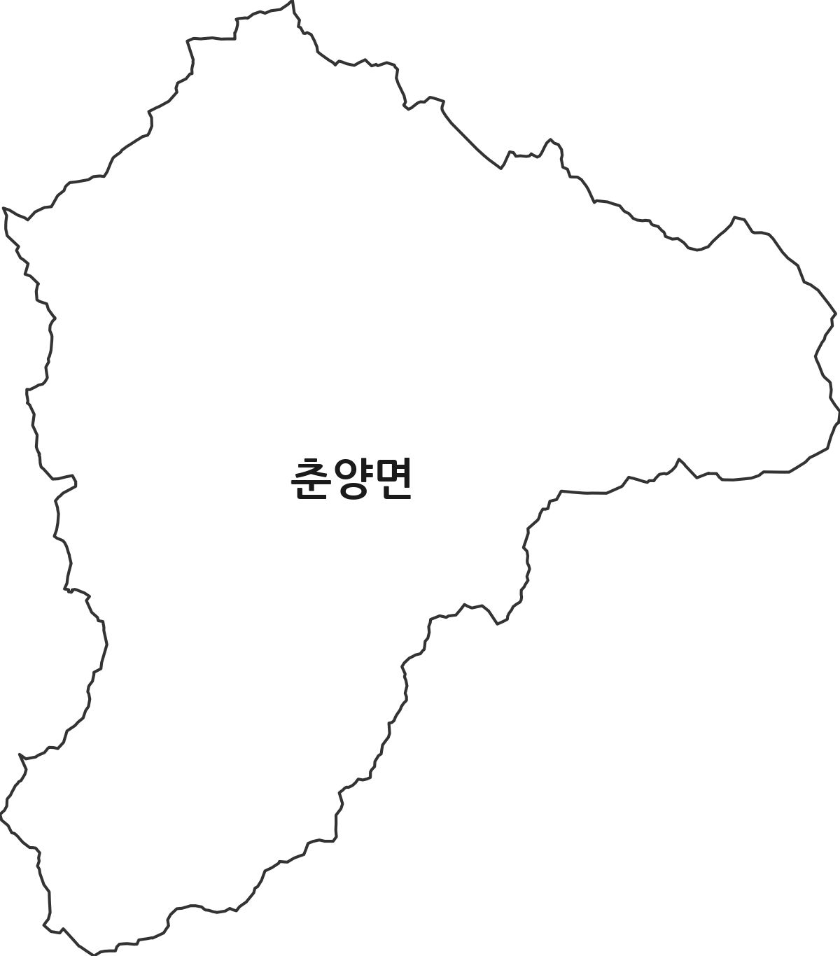 전라남도 화순군 춘양면 행정동 행정구역 경계 지도