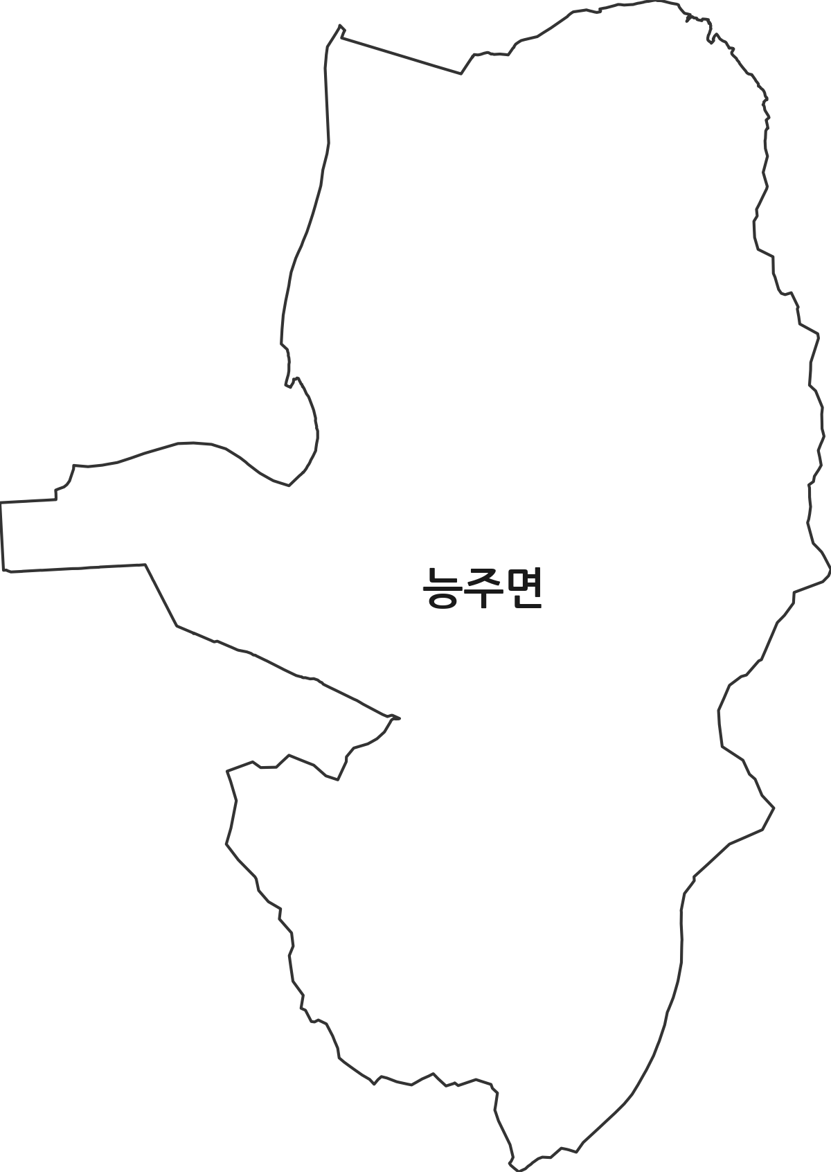 전라남도 화순군 능주면 법정동 행정구역 경계 지도