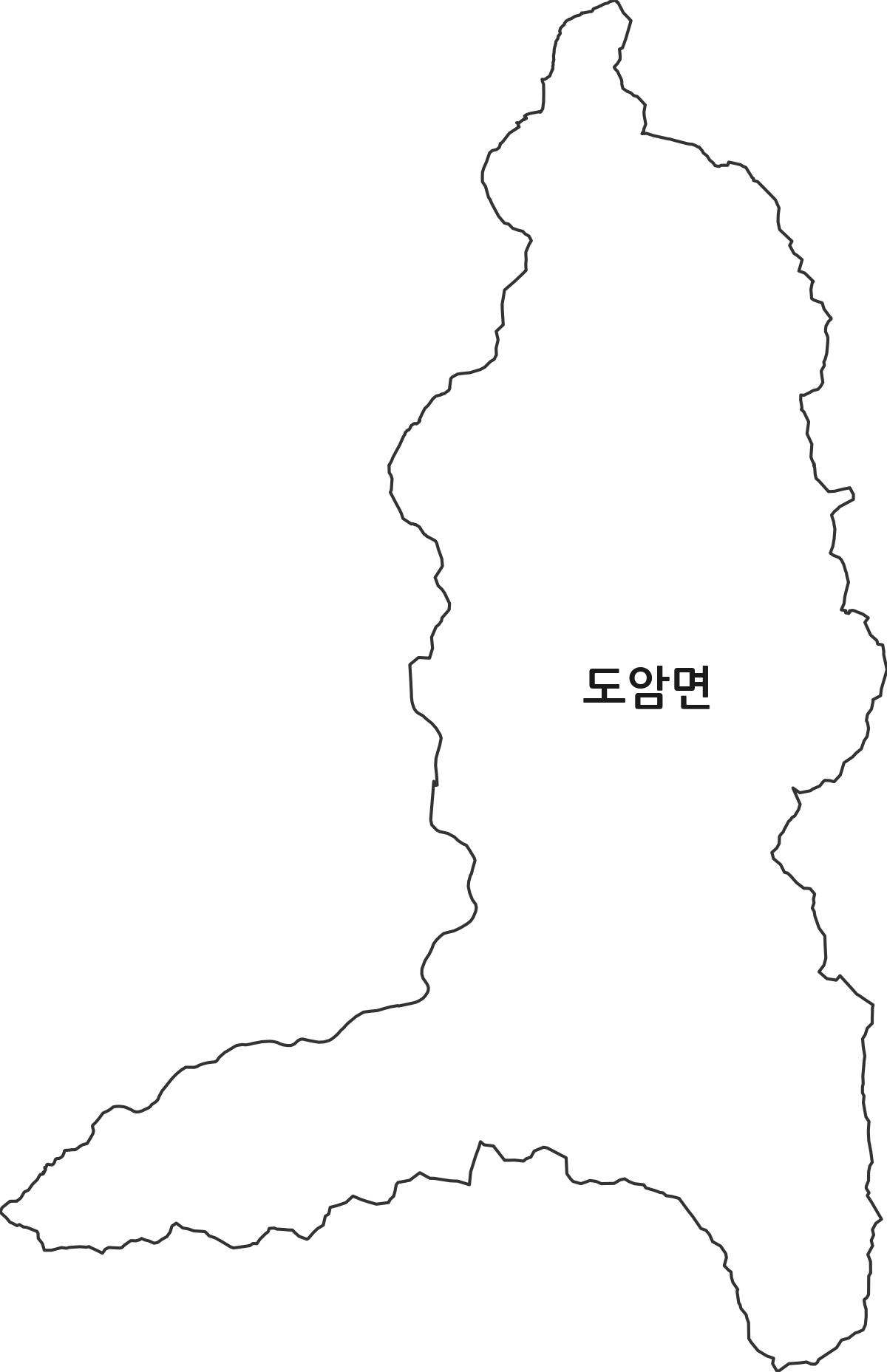 전라남도 화순군 도암면 법정동 행정구역 경계 지도