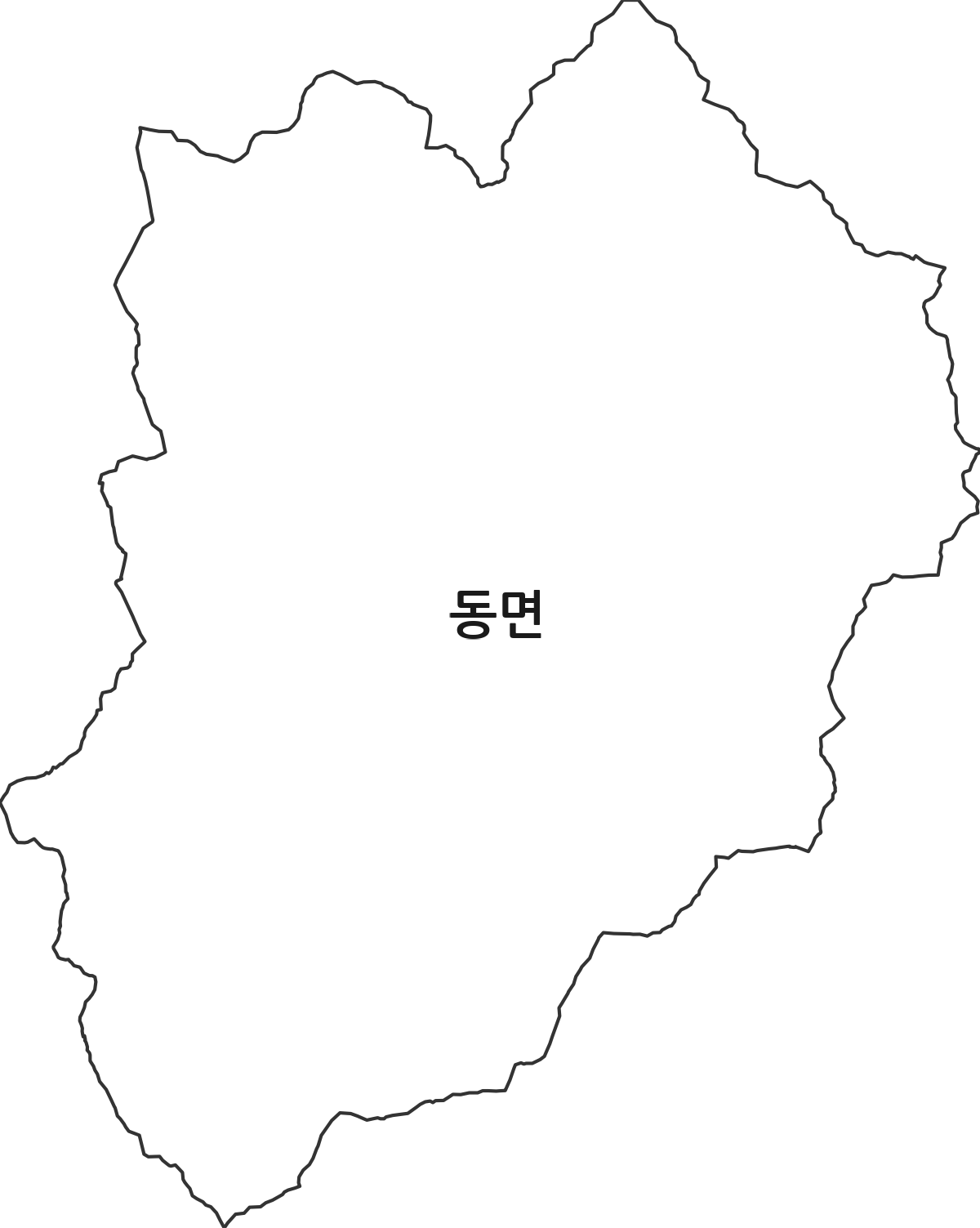 전라남도 화순군 동면 법정동 행정구역 경계 지도