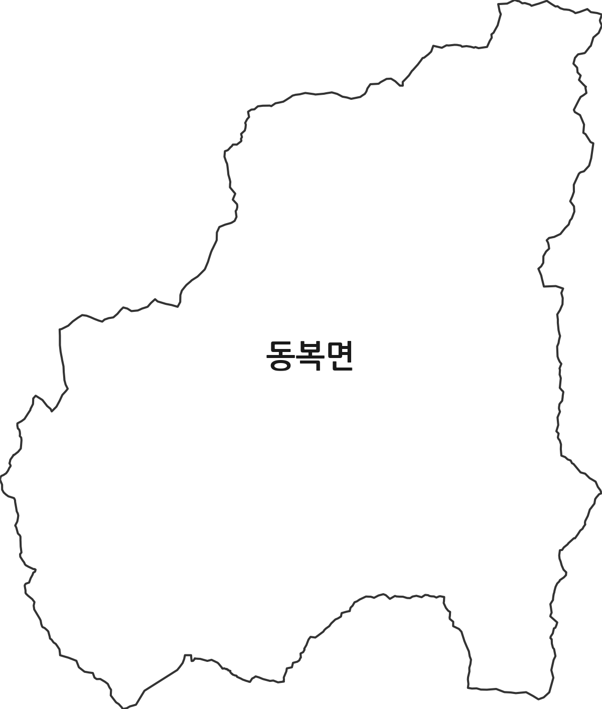 전라남도 화순군 동복면 법정동 행정구역 경계 지도