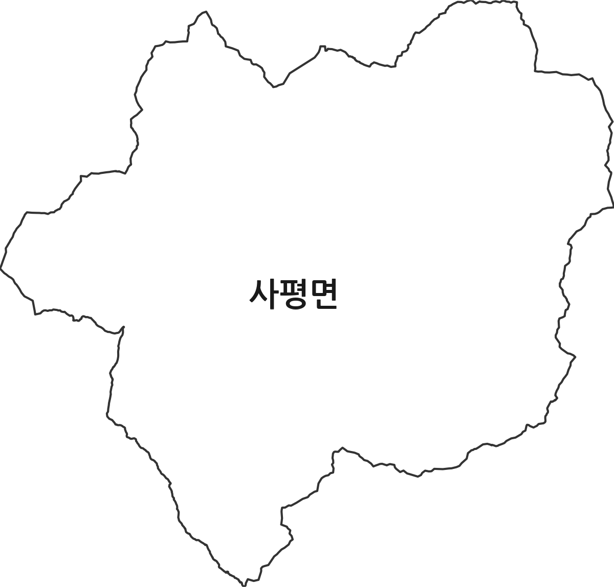 전라남도 화순군 사평면 법정동 행정구역 경계 지도
