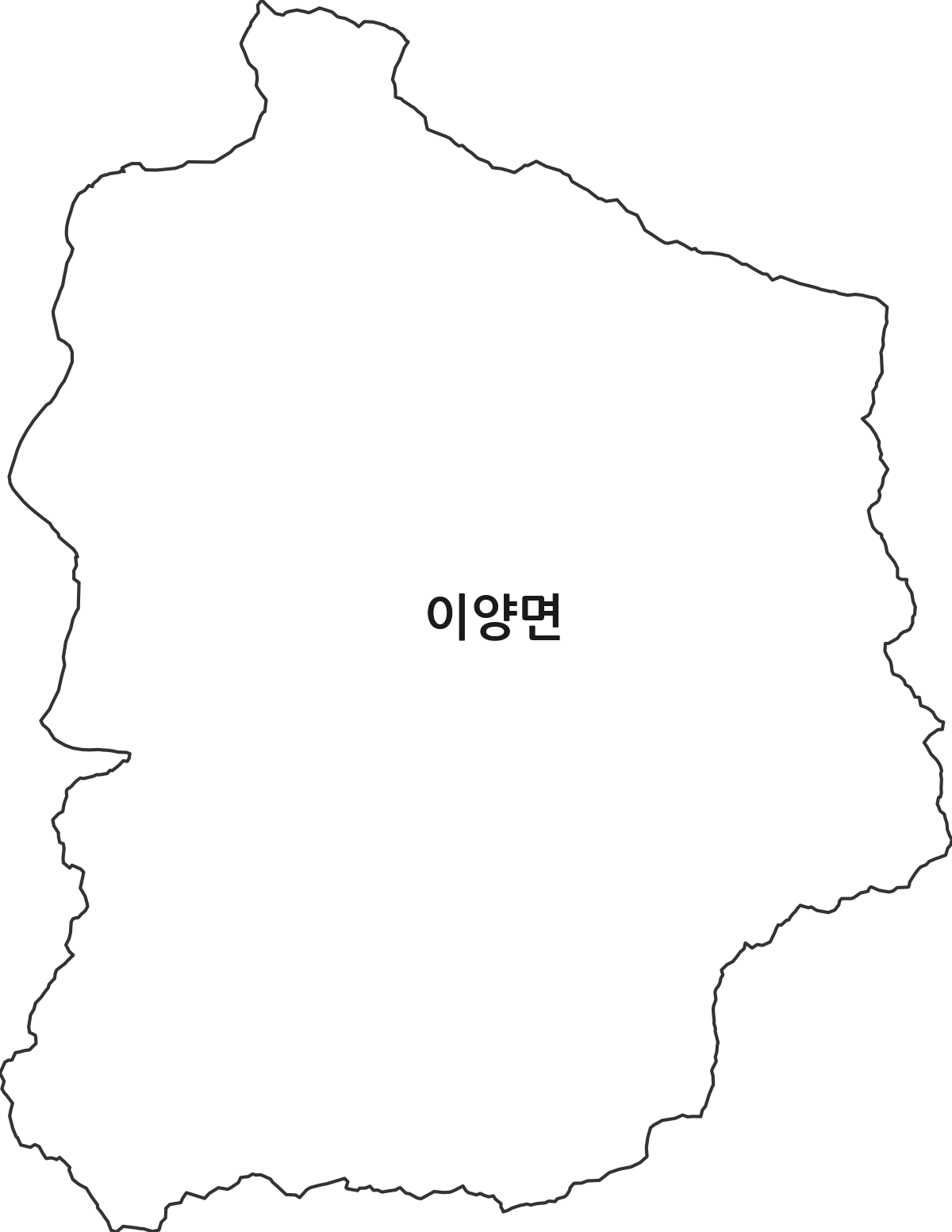 전라남도 화순군 이양면 법정동 행정구역 경계 지도
