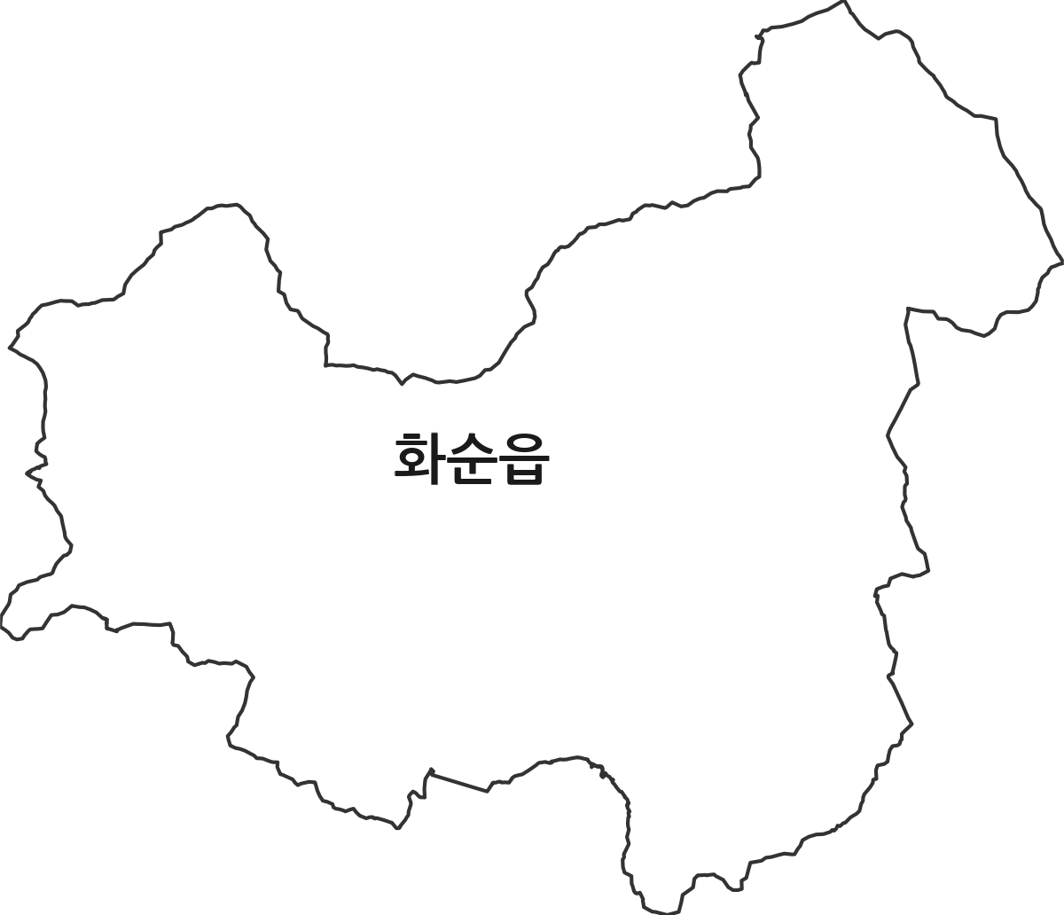 전라남도 화순군 화순읍 법정동 행정구역 경계 지도