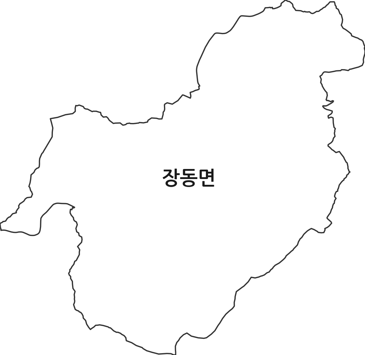전라남도 장흥군 장동면 행정동 행정구역 경계 지도