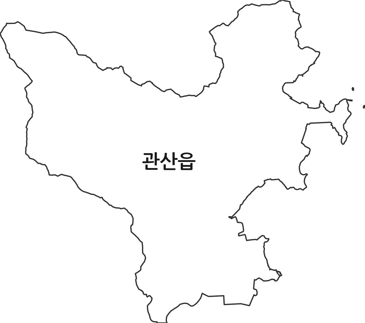 전라남도 장흥군 관산읍 법정동 행정구역 경계 지도