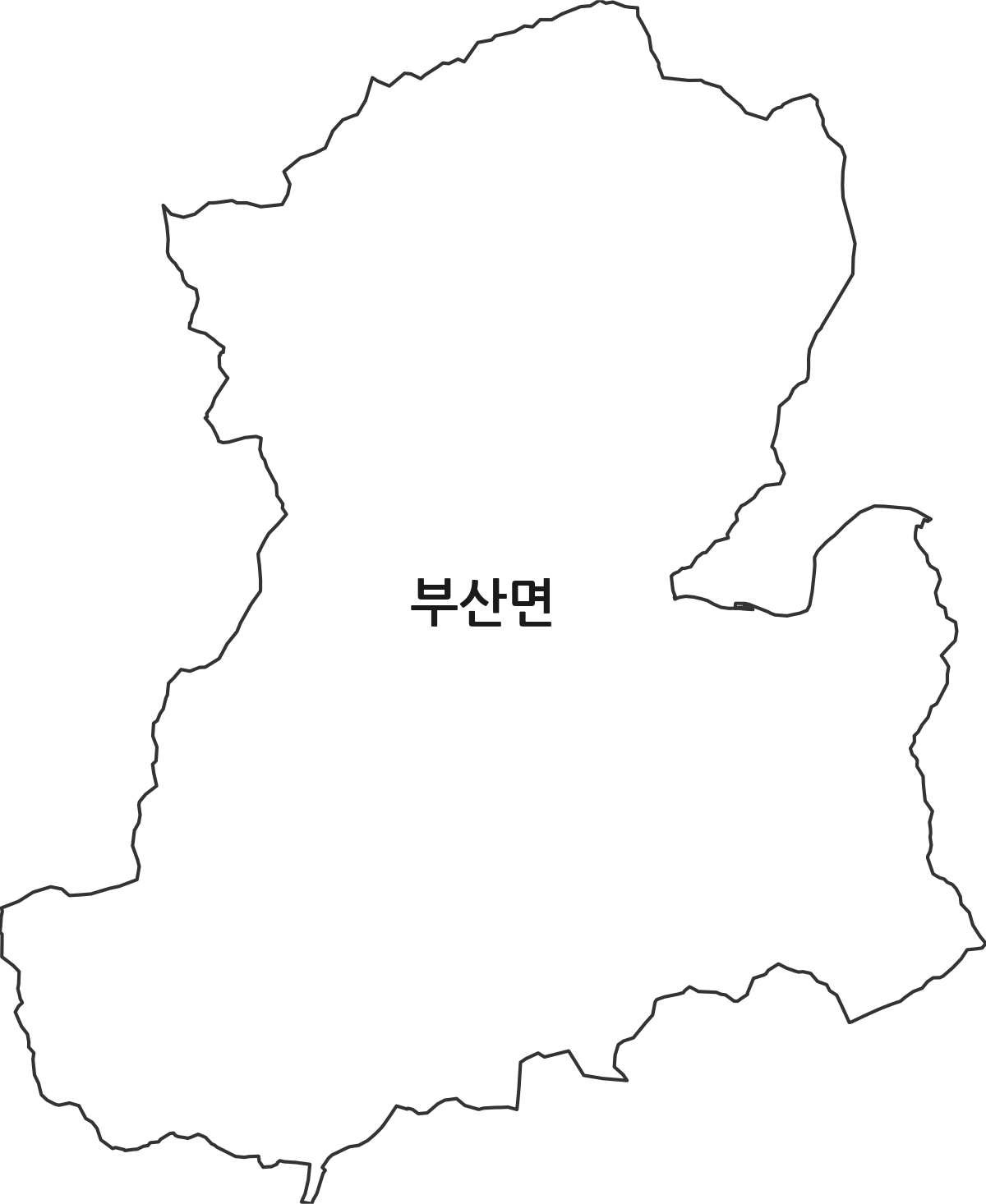 전라남도 장흥군 부산면 법정동 행정구역 경계 지도