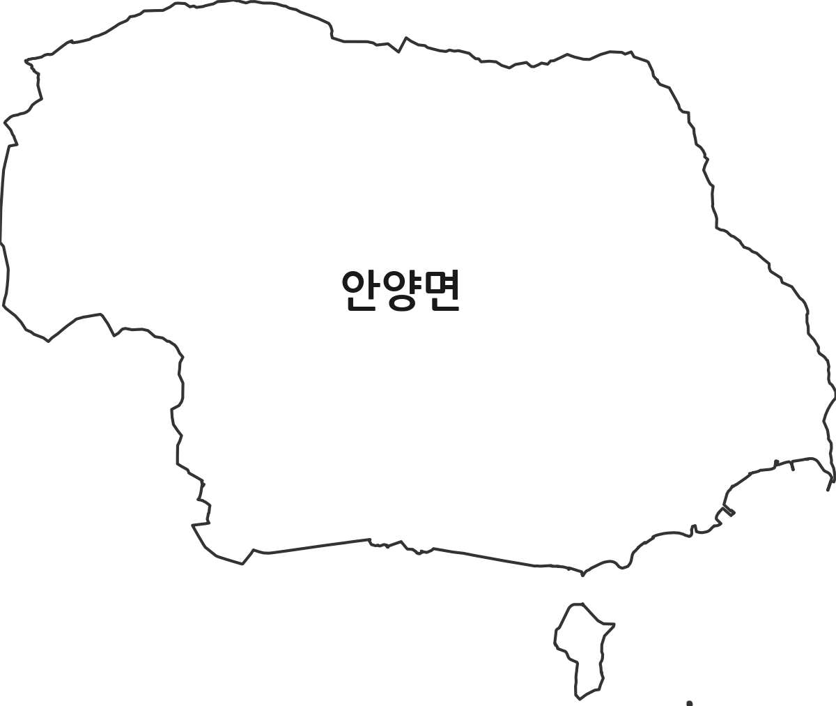 전라남도 장흥군 안양면 법정동 행정구역 경계 지도