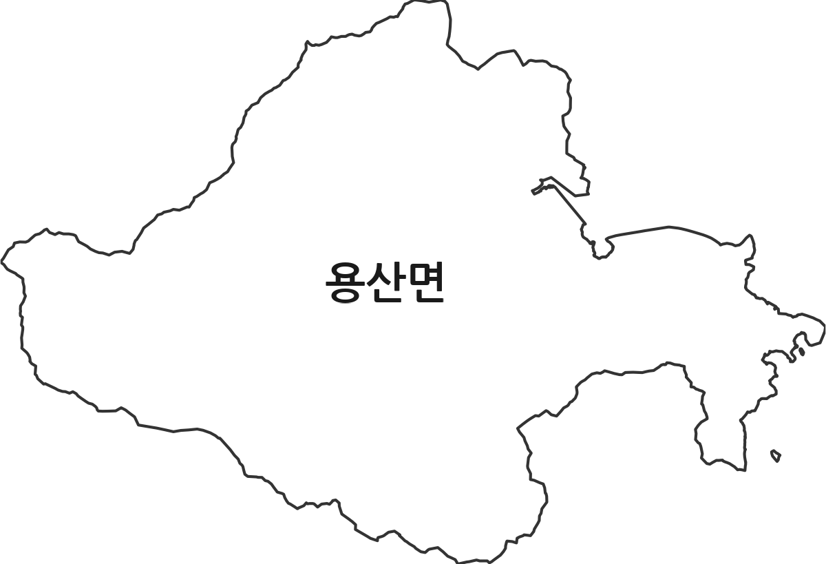 전라남도 장흥군 용산면 법정동 행정구역 경계 지도