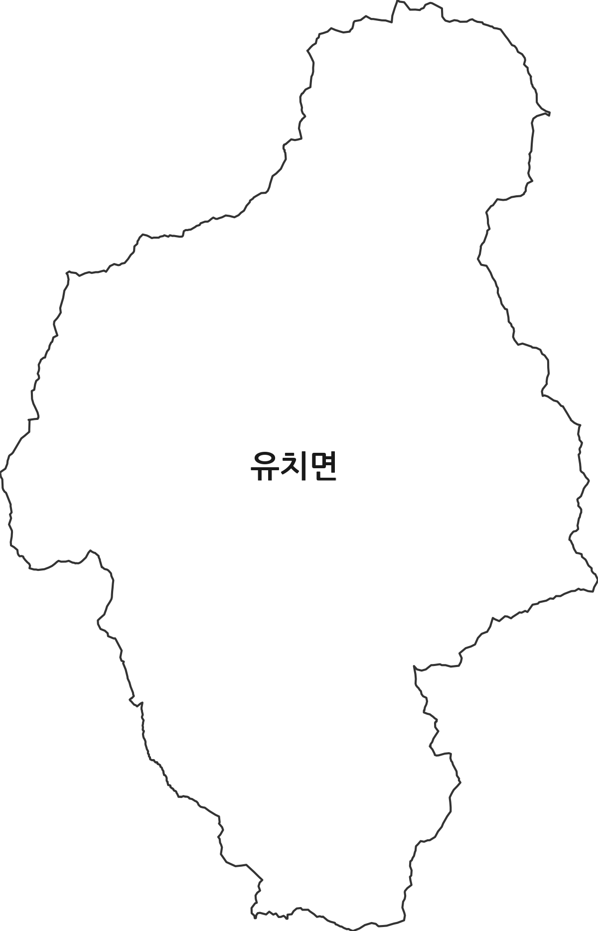 전라남도 장흥군 유치면 법정동 행정구역 경계 지도