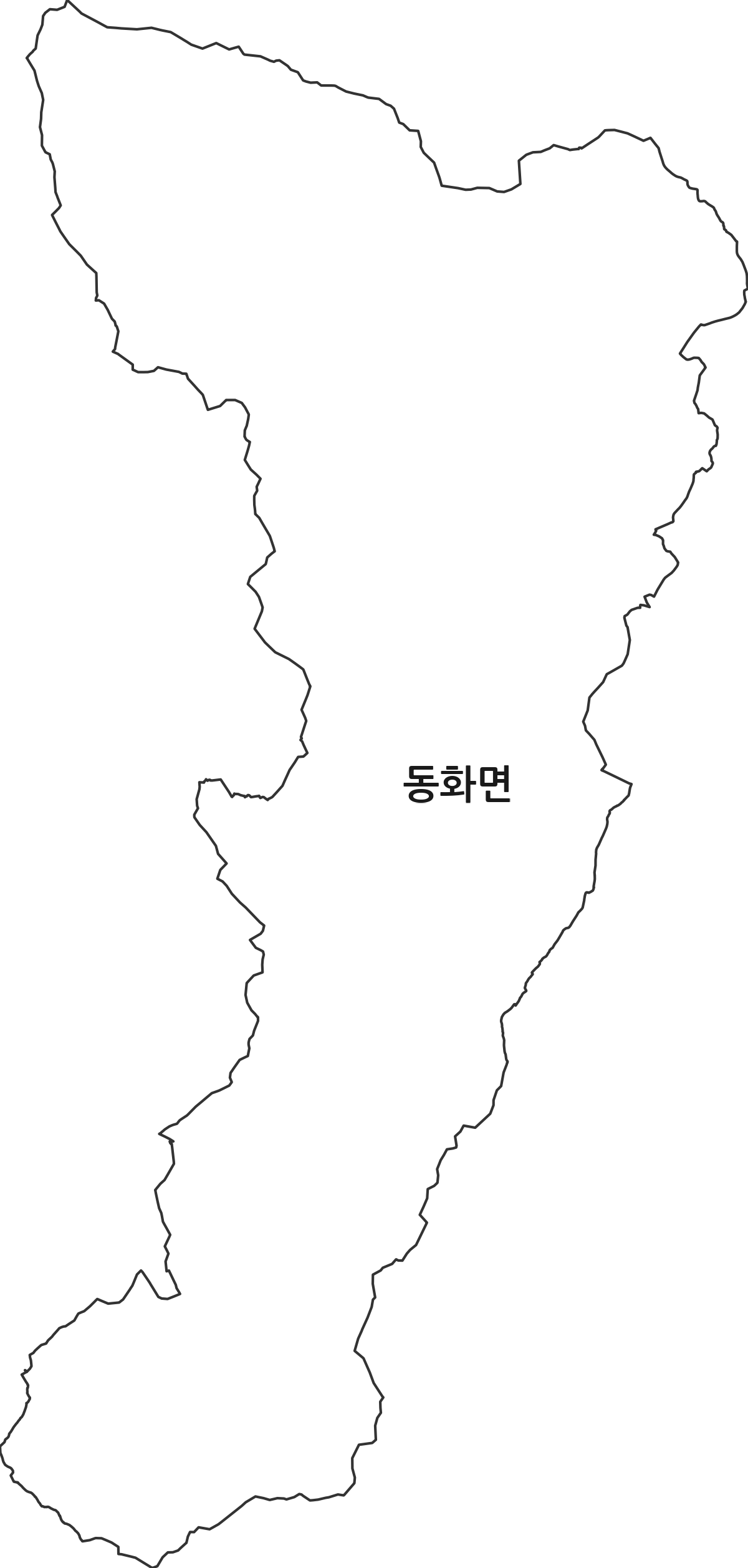 전라남도 장성군 동화면 행정동 행정구역 경계 지도
