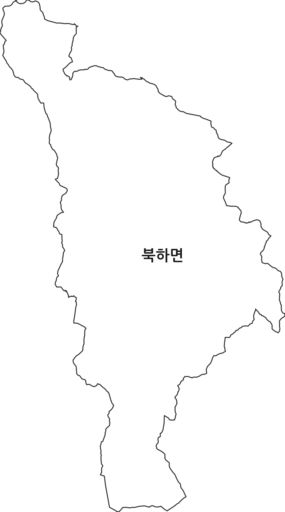 전라남도 장성군 북하면 행정동 행정구역 경계 지도