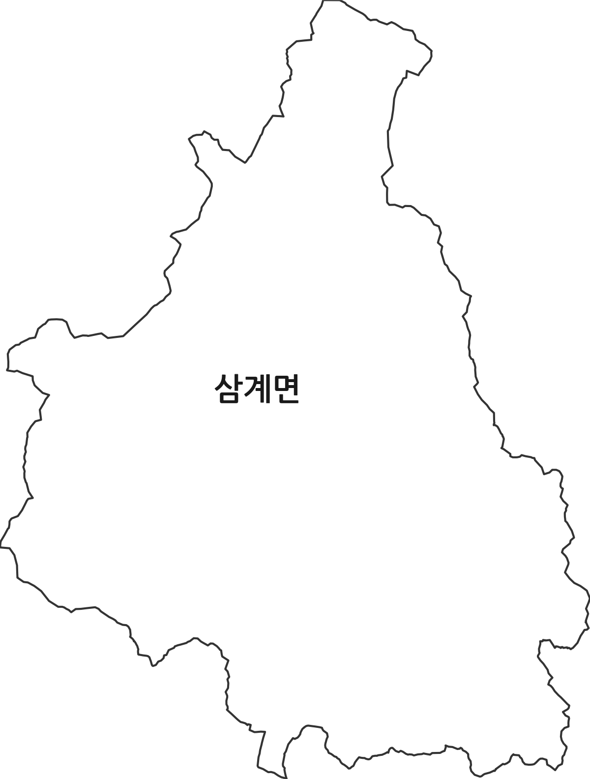 전라남도 장성군 삼계면 행정동 행정구역 경계 지도