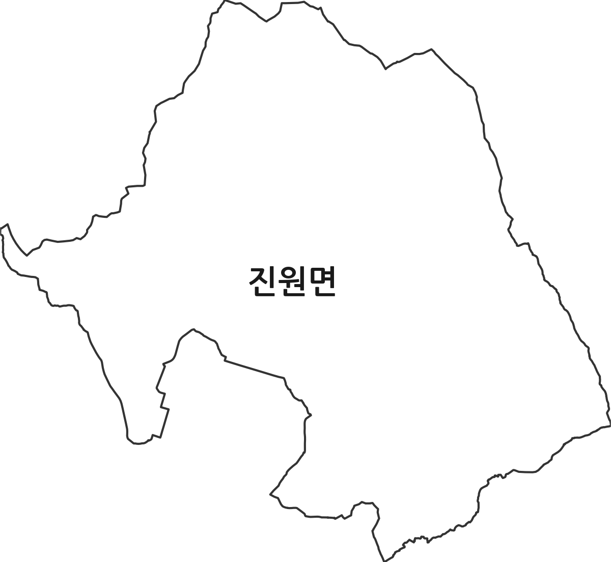전라남도 장성군 진원면 행정동 행정구역 경계 지도