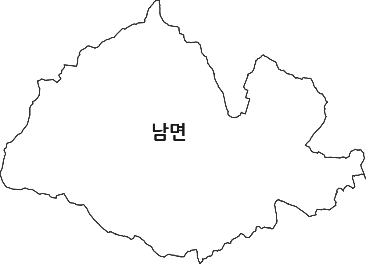 전라남도 장성군 남면 법정동 행정구역 경계 지도
