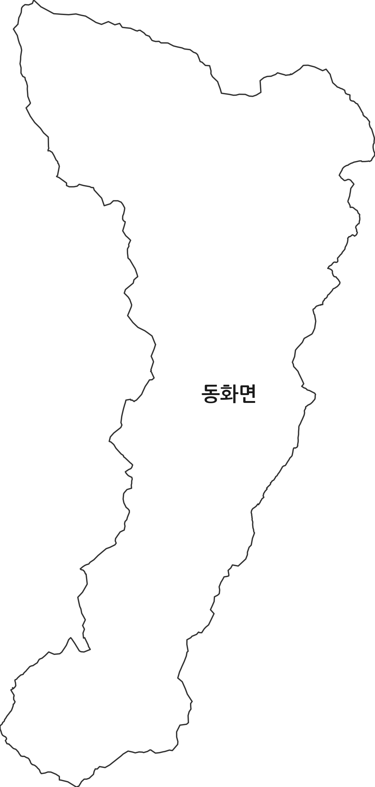 전라남도 장성군 동화면 법정동 행정구역 경계 지도