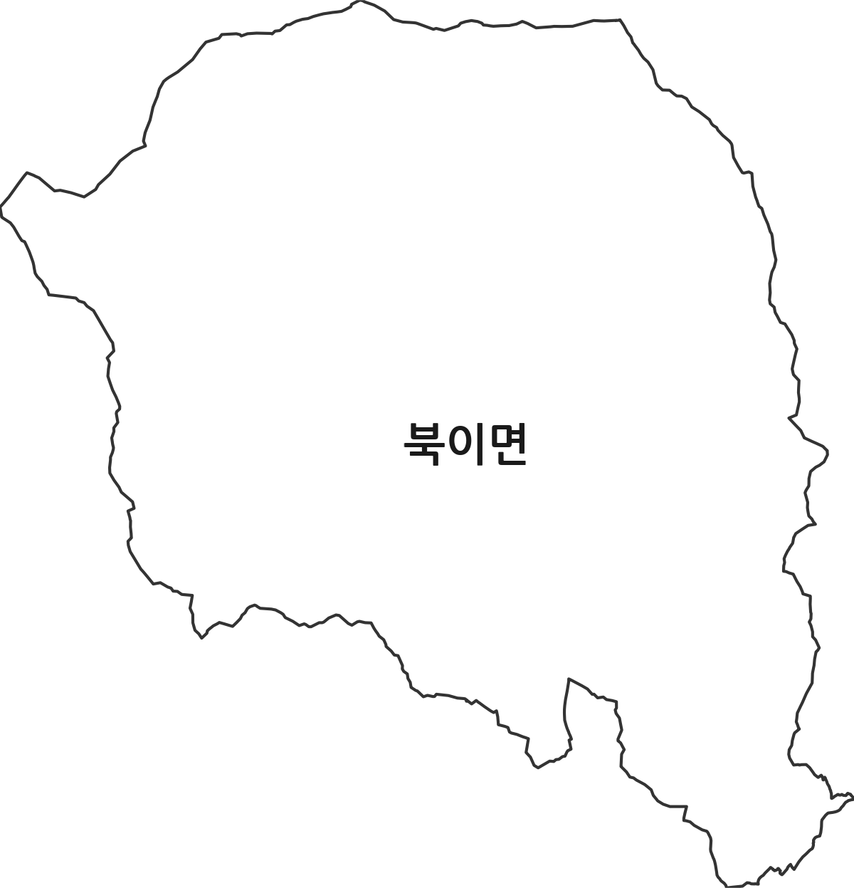 전라남도 장성군 북이면 법정동 행정구역 경계 지도