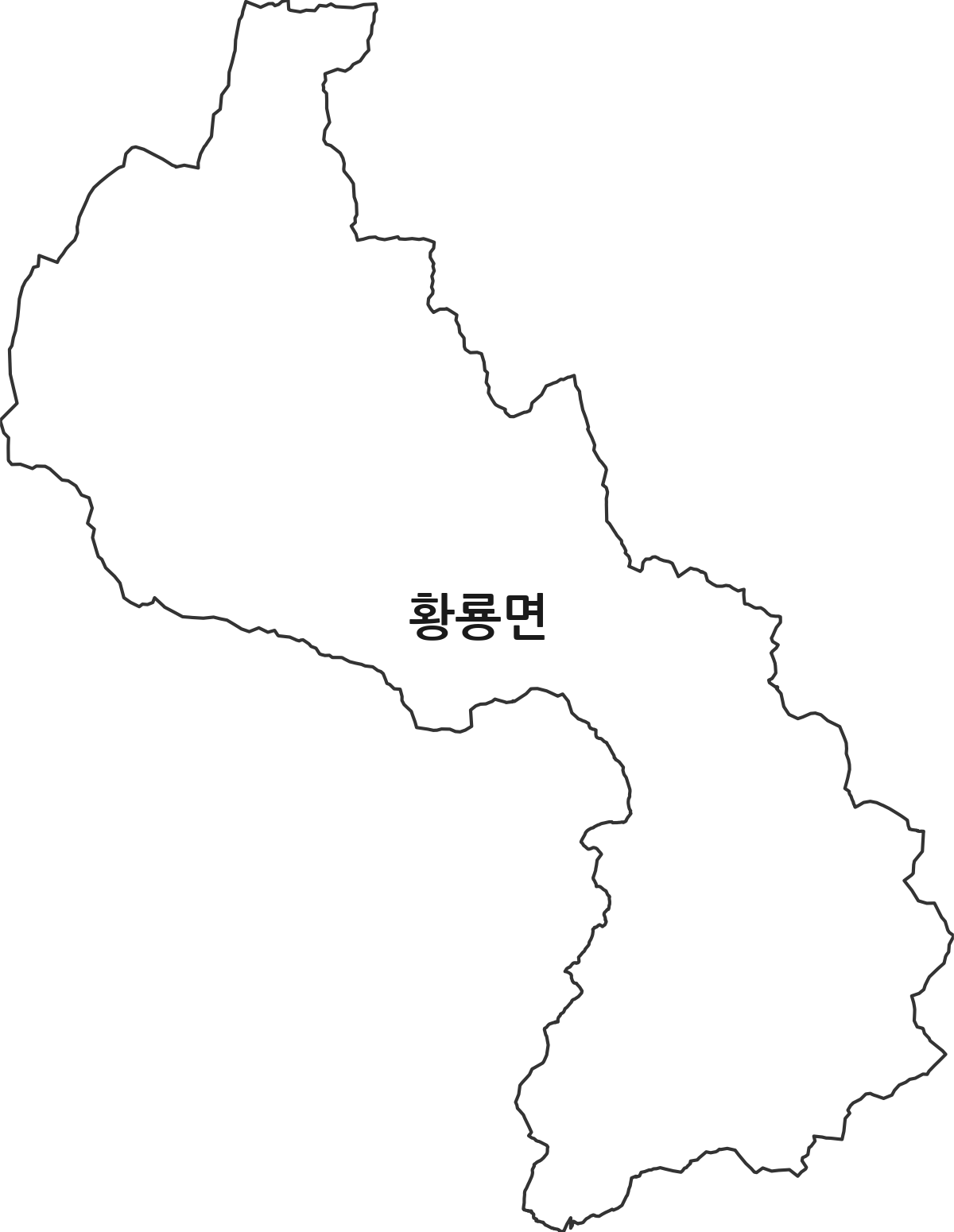 전라남도 장성군 황룡면 법정동 행정구역 경계 지도