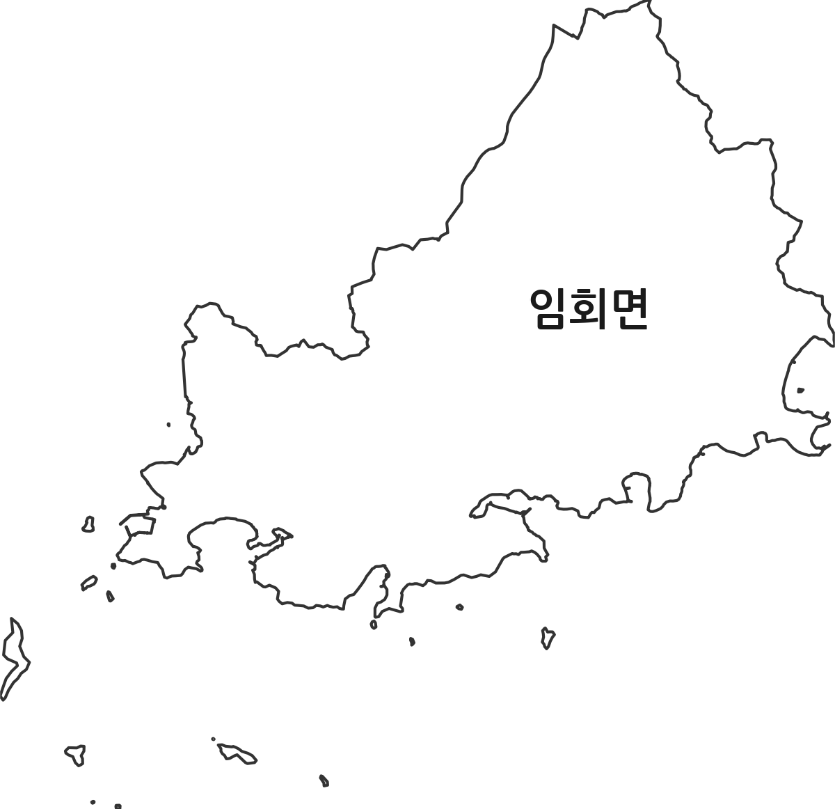 전라남도 진도군 임회면 행정동 행정구역 경계 지도