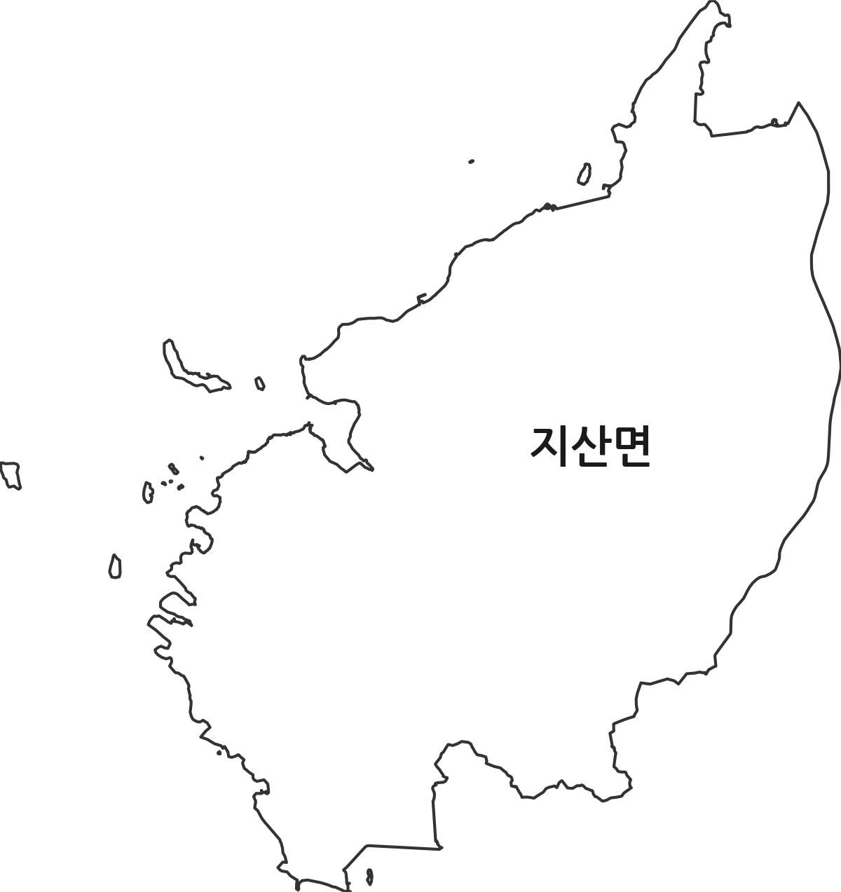 전라남도 진도군 지산면 행정동 행정구역 경계 지도