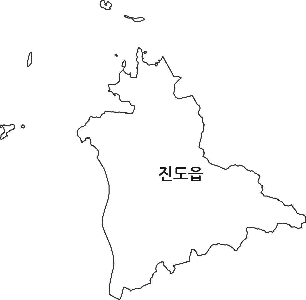 전라남도 진도군 진도읍 행정동 행정구역 경계 지도