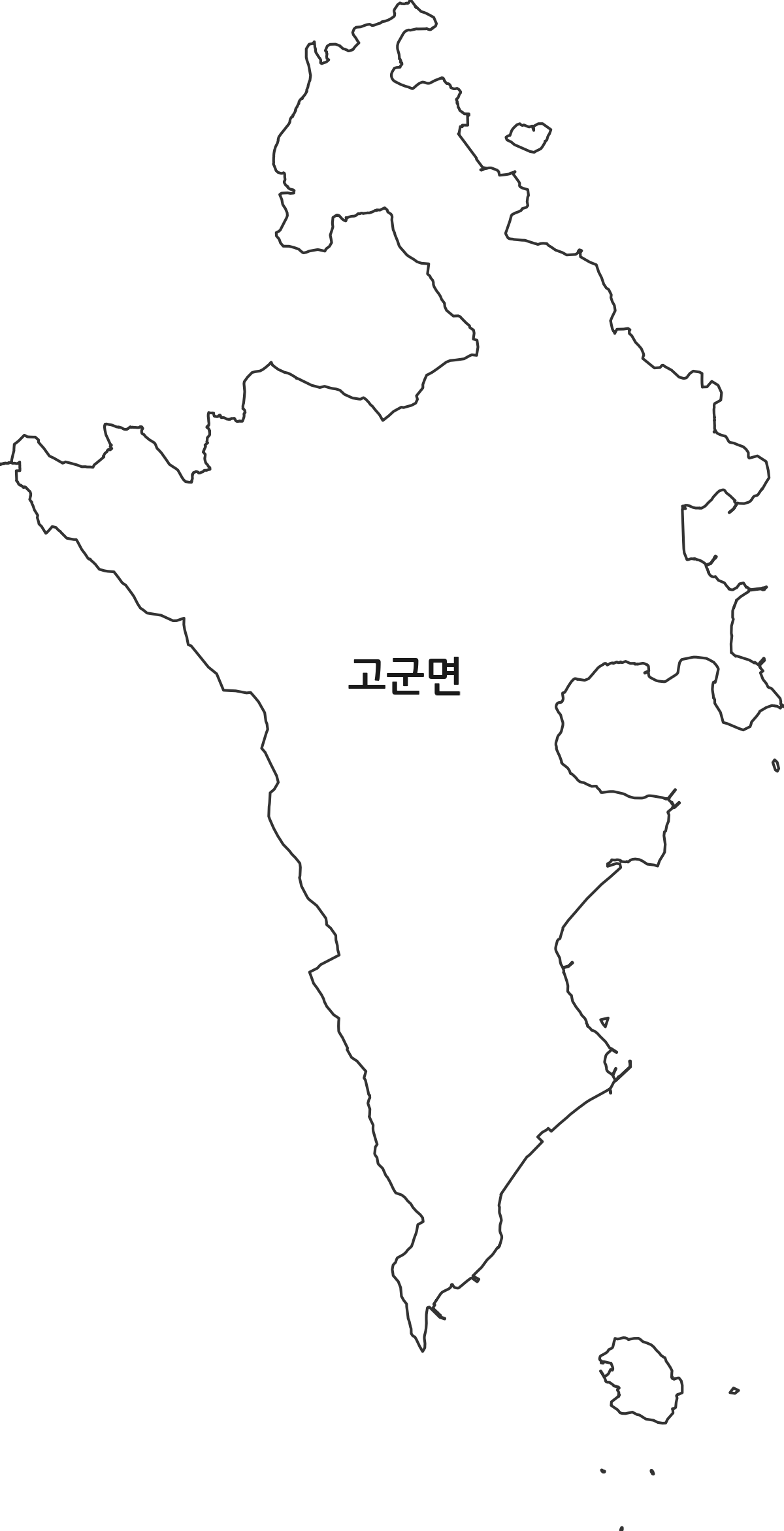 전라남도 진도군 고군면 법정동 행정구역 경계 지도