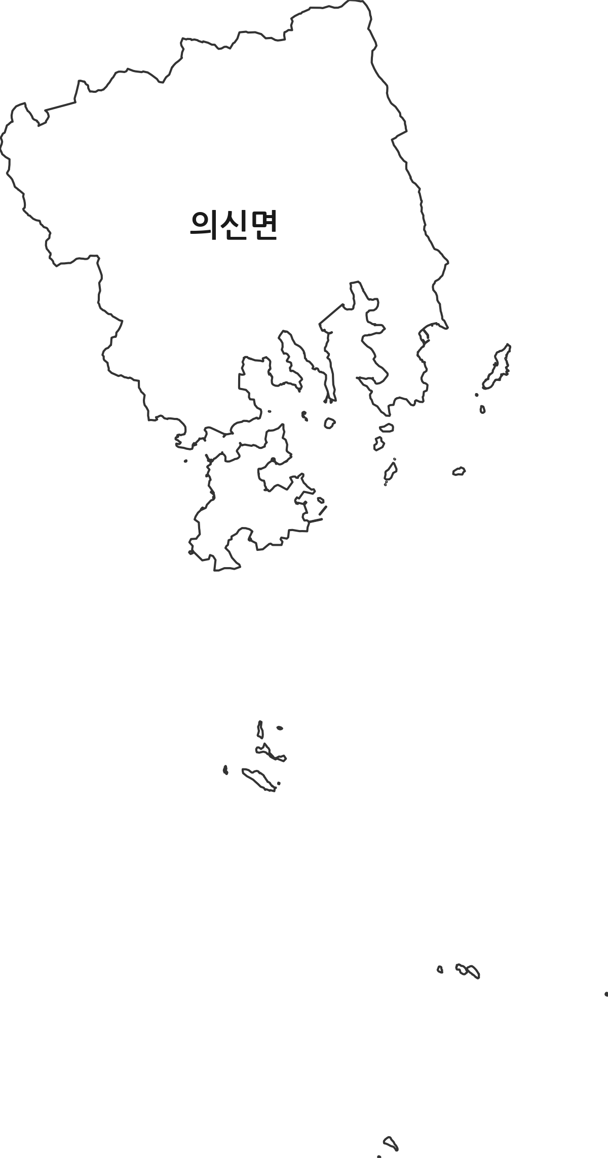 전라남도 진도군 의신면 법정동 행정구역 경계 지도