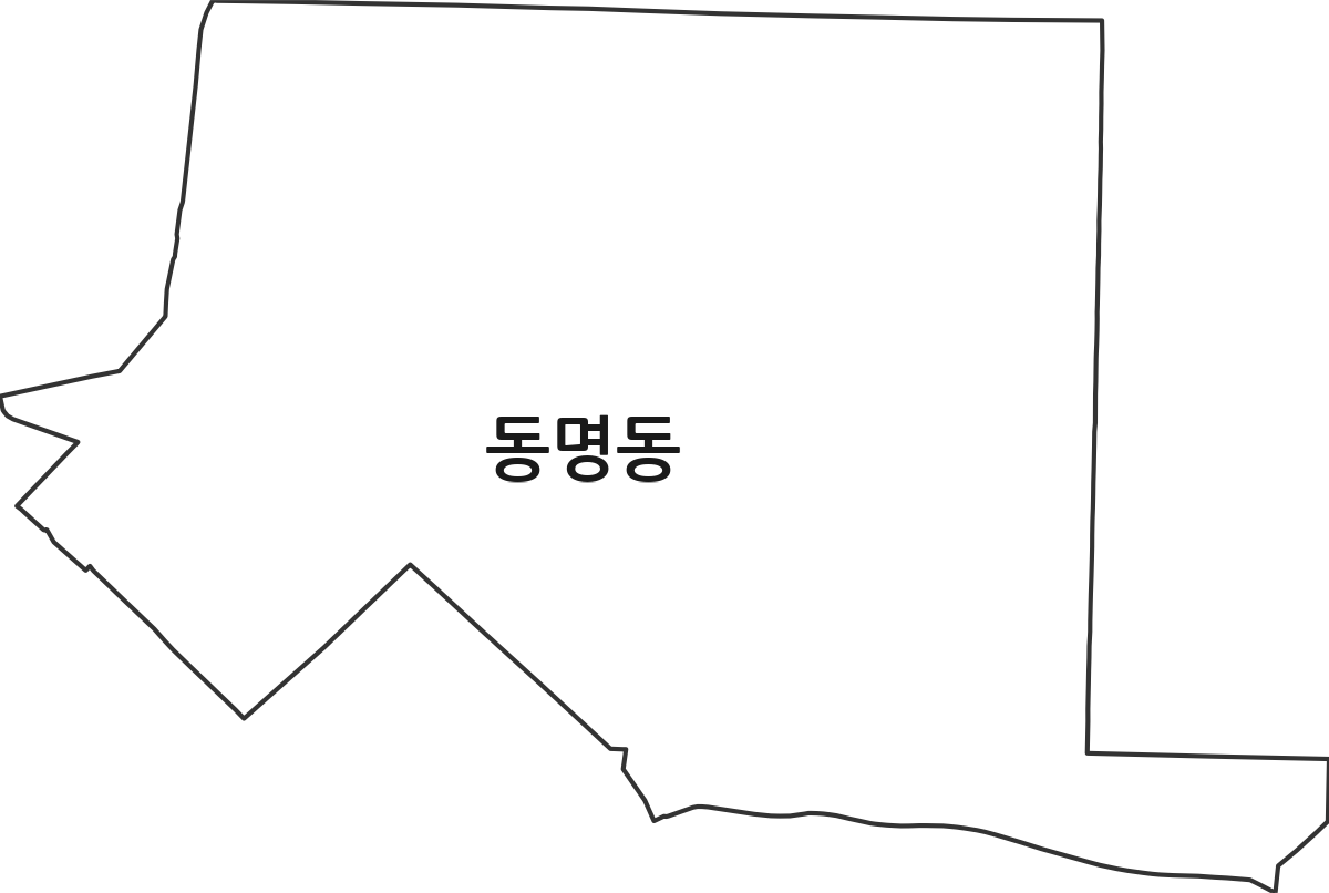 전라남도 목포시 동명동 행정동 행정구역 경계 지도