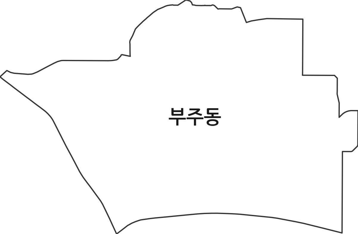 전라남도 목포시 부주동 행정동 행정구역 경계 지도