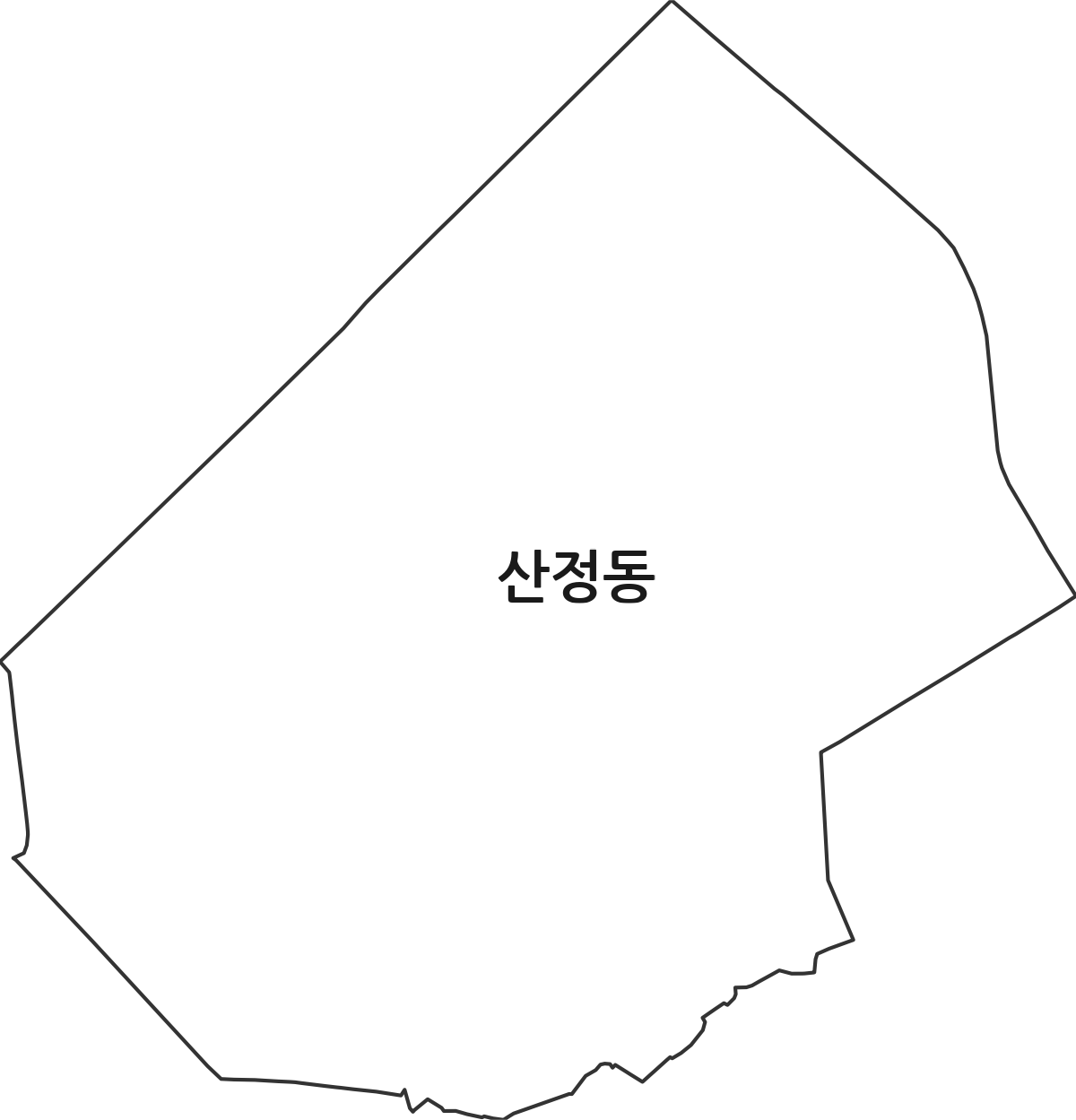전라남도 목포시 산정동 행정동 행정구역 경계 지도