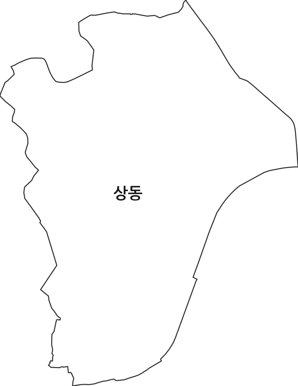 전라남도 목포시 상동 행정동 행정구역 경계 지도