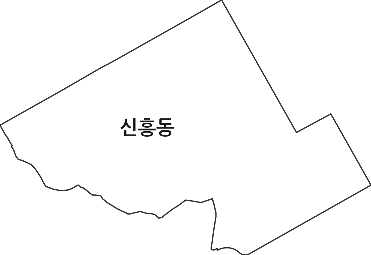 전라남도 목포시 신흥동 행정동 행정구역 경계 지도