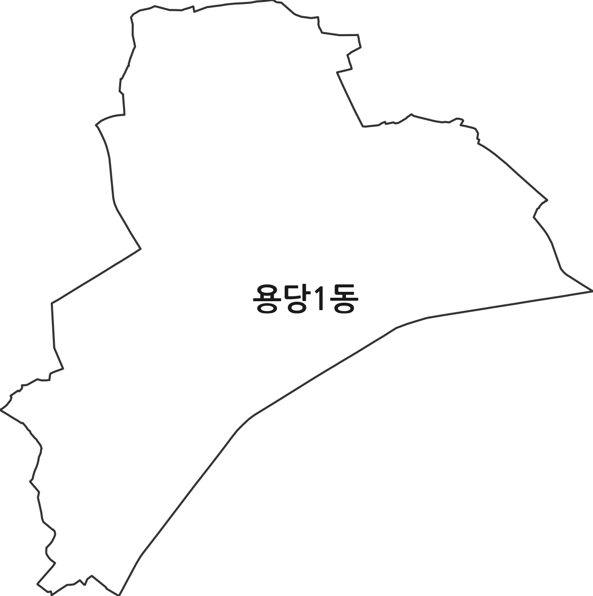 전라남도 목포시 용당1동 행정동 행정구역 경계 지도