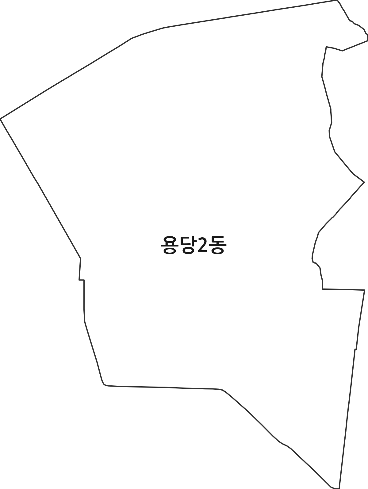 전라남도 목포시 용당2동 행정동 행정구역 경계 지도