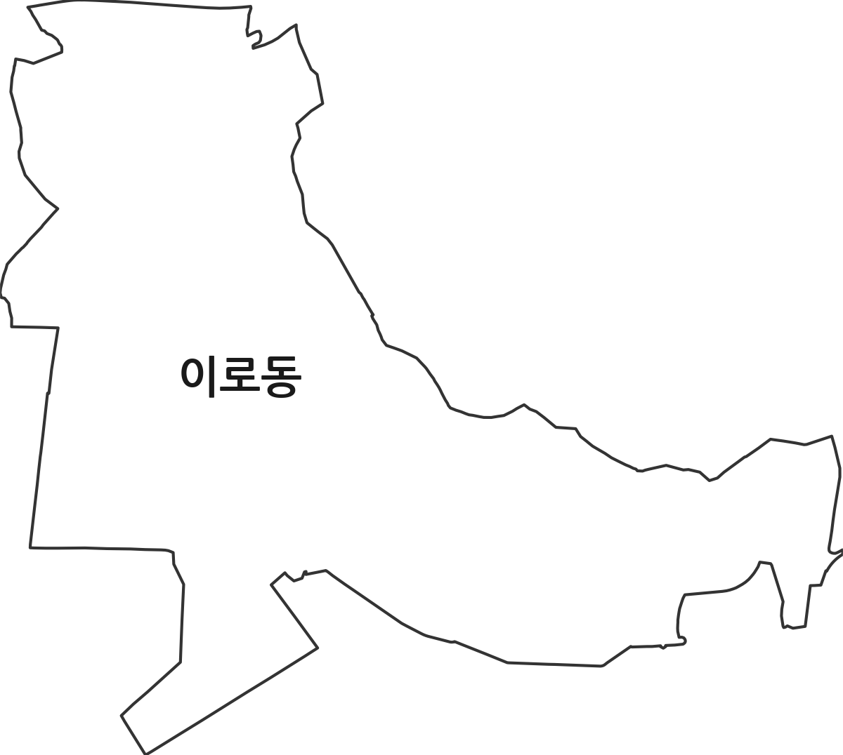 전라남도 목포시 이로동 행정동 행정구역 경계 지도