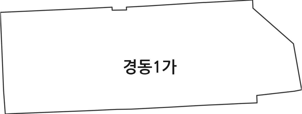 전라남도 목포시 경동1가 법정동 행정구역 경계 지도