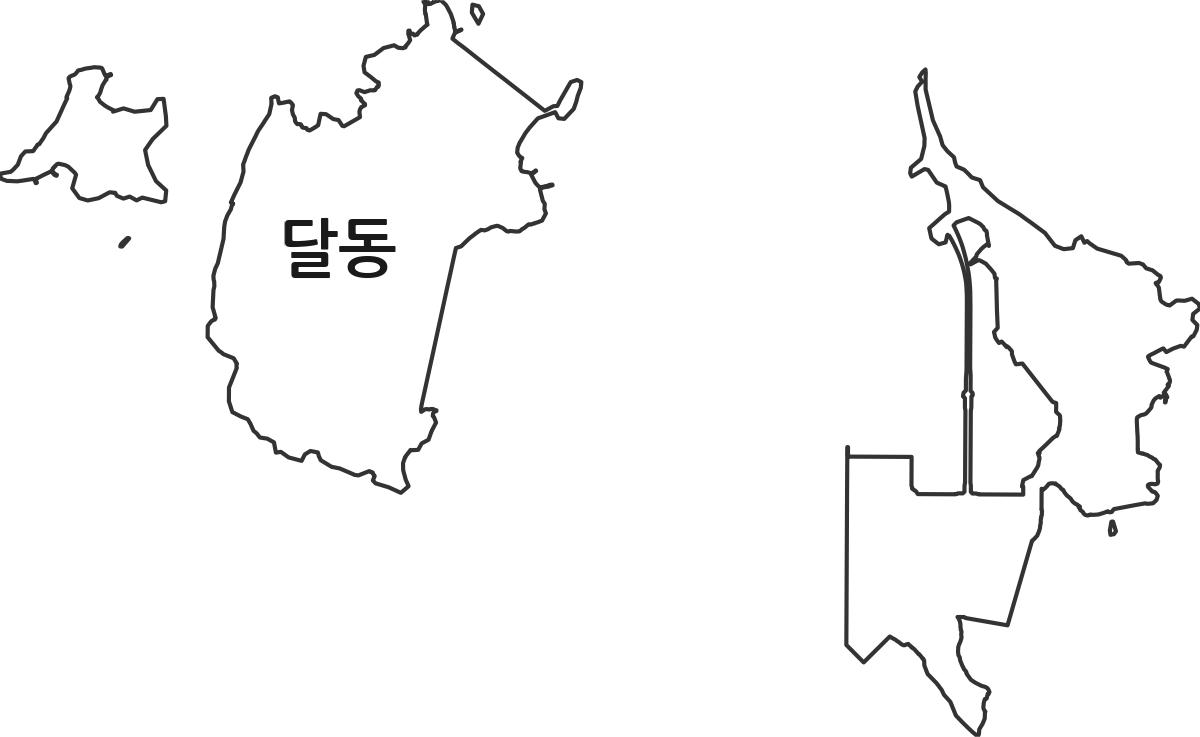 전라남도 목포시 달동 법정동 행정구역 경계 지도