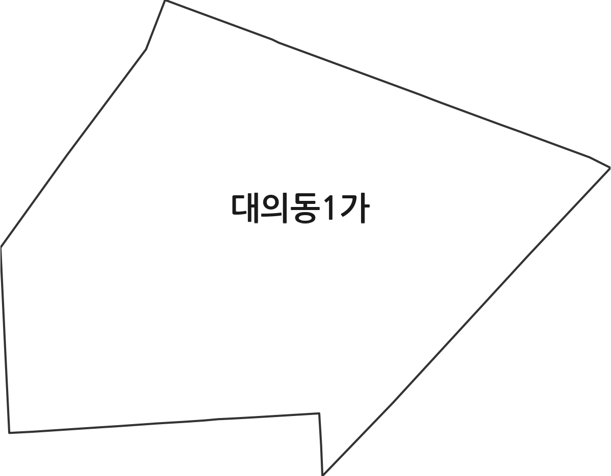 전라남도 목포시 대의동1가 법정동 행정구역 경계 지도