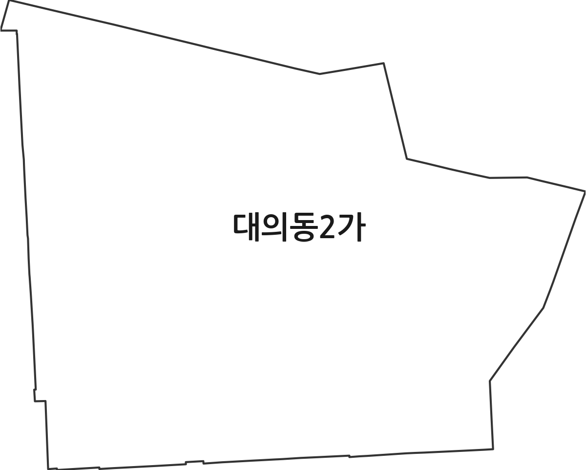 전라남도 목포시 대의동2가 법정동 행정구역 경계 지도