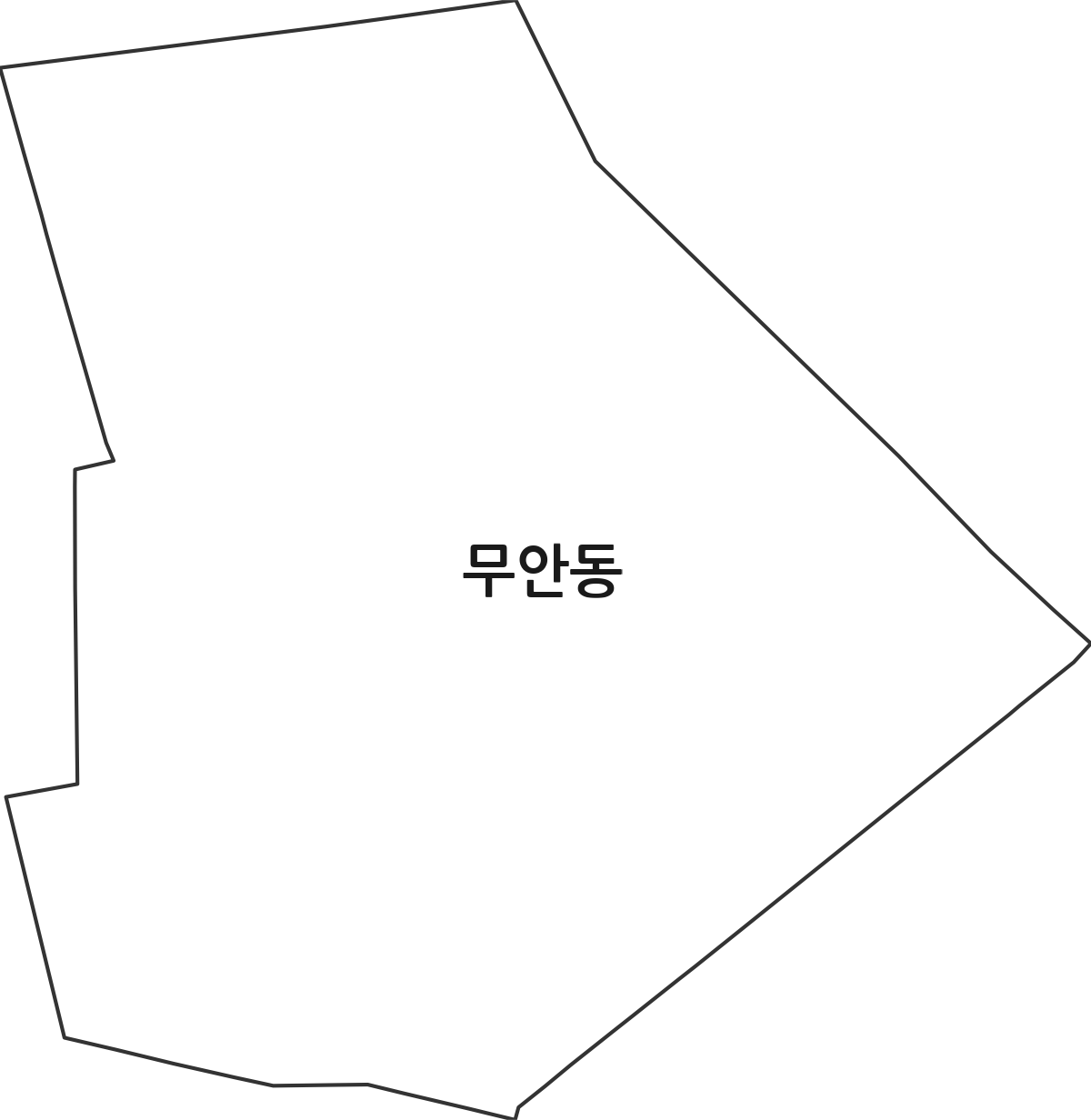 전라남도 목포시 무안동 법정동 행정구역 경계 지도