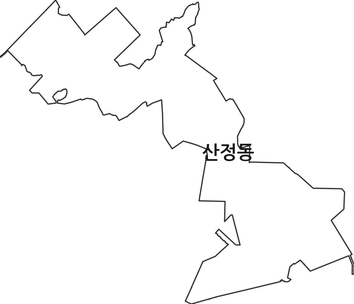 전라남도 목포시 산정동 법정동 행정구역 경계 지도