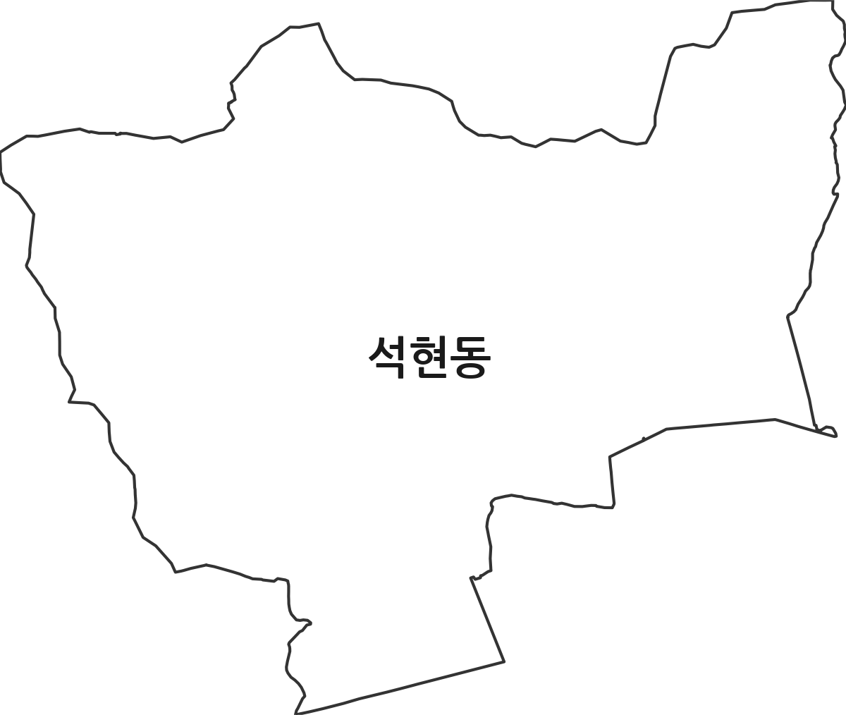 전라남도 목포시 석현동 법정동 행정구역 경계 지도