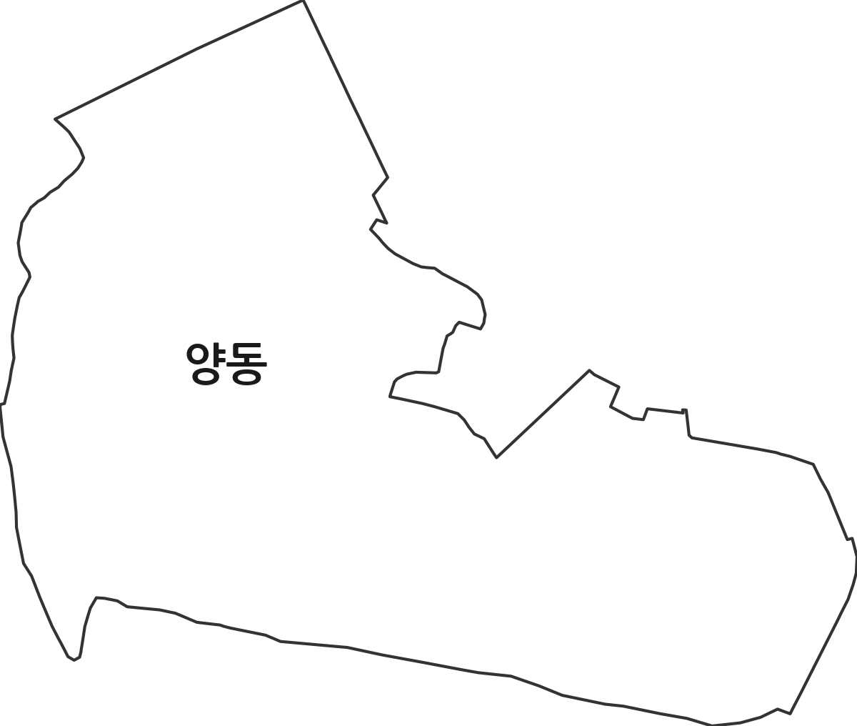 전라남도 목포시 양동 법정동 행정구역 경계 지도