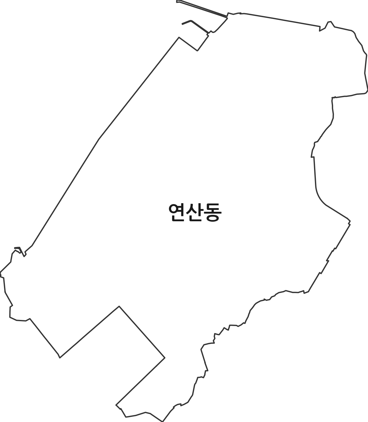 전라남도 목포시 연산동 법정동 행정구역 경계 지도