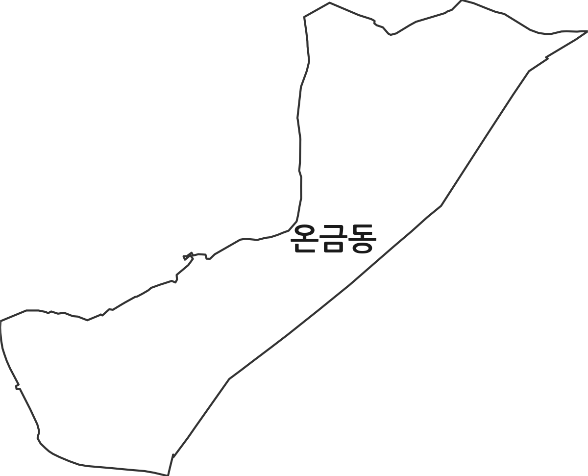 전라남도 목포시 온금동 법정동 행정구역 경계 지도