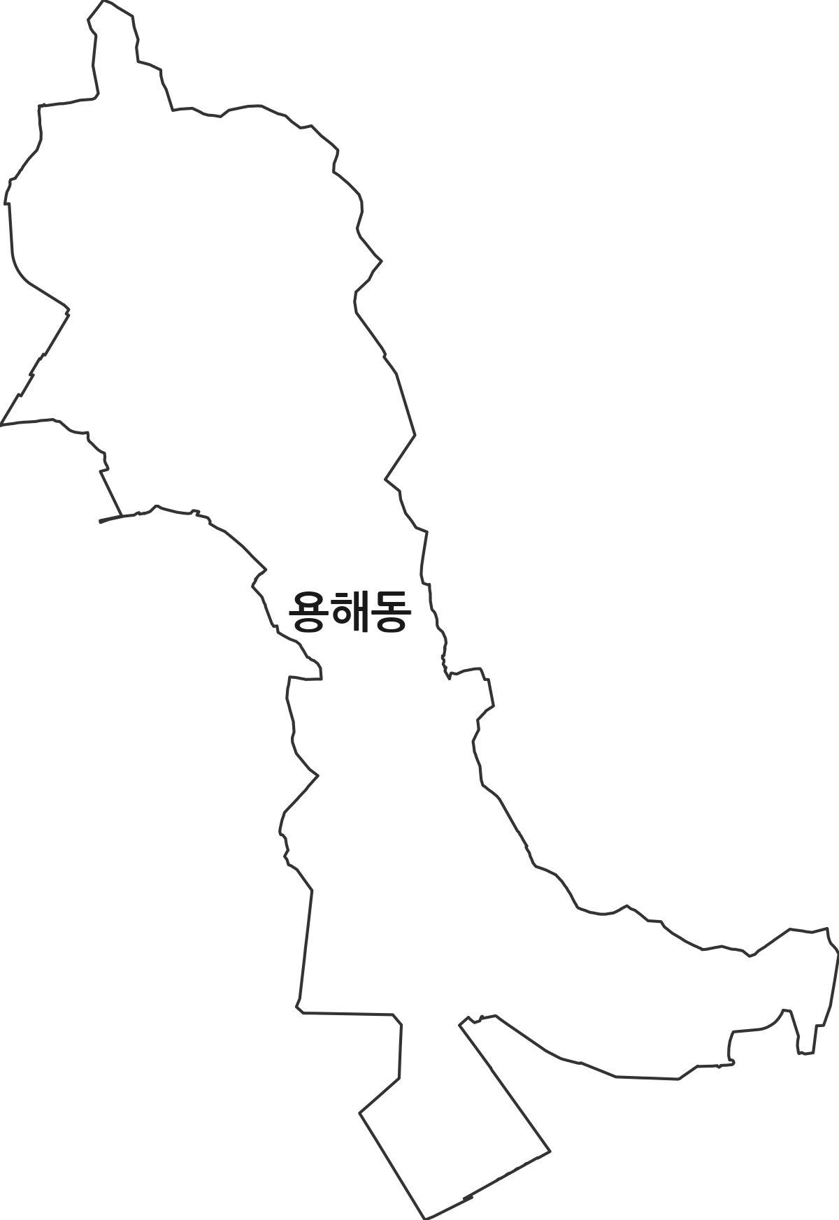 전라남도 목포시 용해동 법정동 행정구역 경계 지도